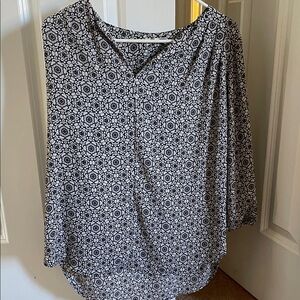 Last chance! Pleione Black and White Geometric Blouse, donating 2/12
